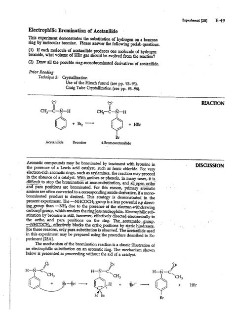 of 1(M) HCl acid at 0c for 2hr. . Bromination of acetanilide pdf